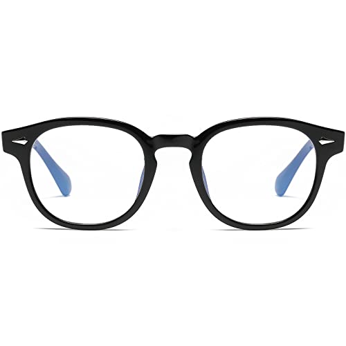 Image of AIEYEZO Retro Computer Blue Light Blocking Glasses for Men Women Fashion Round Computer Gaming Glasses