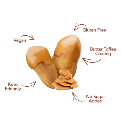 Image of Earthside Farms Butter Toffee Peanuts 1oz, 8 Pack - Low Carb, Keto Friendly, Sweet & Crunchy Snack - Made with Natural Sweeteners & Vanilla Extract - Perfect On-the-Go Snack for Work, School, Travel