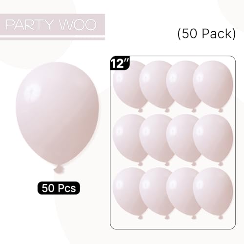 Image of PartyWoo Beige Balloons 50pcs Boho Cream Ivory Neutral Color 12 Inch