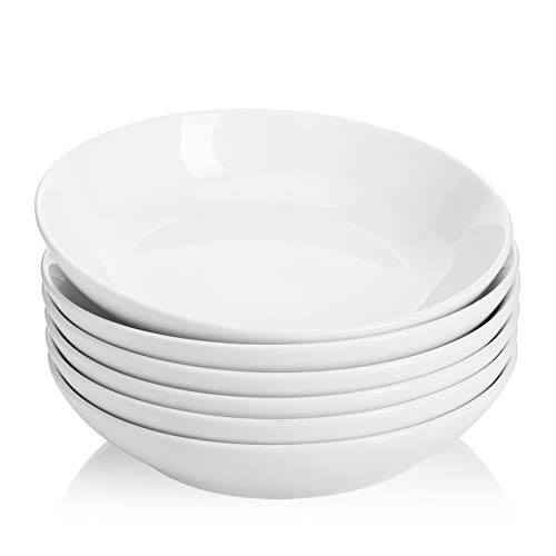 Tech Deals 🔥 Sweese 117.001 Porcelain Salad Pasta Bowls - 26 Ounce - Set of 6, White