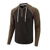 Demucy Mens Hoodies Shirt Casual Athletic Workout Fashion Hooded Lightweight Jersey Sweatshirt Long Sleeve with Drawstring DARK GRAY/ARMY M