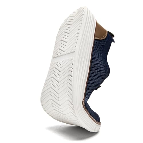 Men's Loafers Slip On Shoes Men Boat Shoes Casual Walking Shoes for Men Comfort Lightweight Breathable Dark Blue Size 6.54