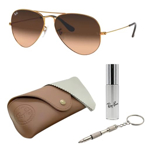 Image of Ray-Ban RB3025 AVIATOR GRADIENT Pilot Shaped Sunglasses for Men & Women with Official RAYBAN Eyewear Kit