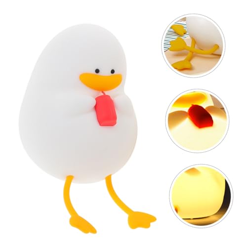 Lámpara de noche de silicona con forma de pato LED cálido miniatura 7
