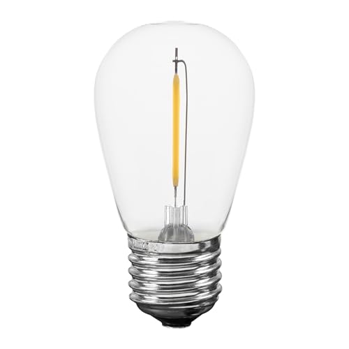 Novelty Lights Outdoor String Light Replacement Bulbs, 25 Pack S14 LED Edison Shatterproof Plastic, E26 Base, 30,000-Hour Lifespan, 5000K Pure White - Thumbnail 6