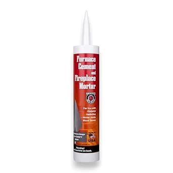 Meeco's Red Devil 121 Gray Furnace Cement & Fireplace Mortar - High-Temperature Silicate Cement (10.3 fl oz Cartridge)