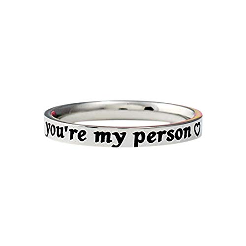 you're my person - Stainless Steel Stackable Ring, You Are My Person, Gift for Sisters Best Friends, Couples, Her & Him, Valentine's Day, Mother's Day, Christmas, Anniversary, Birthday