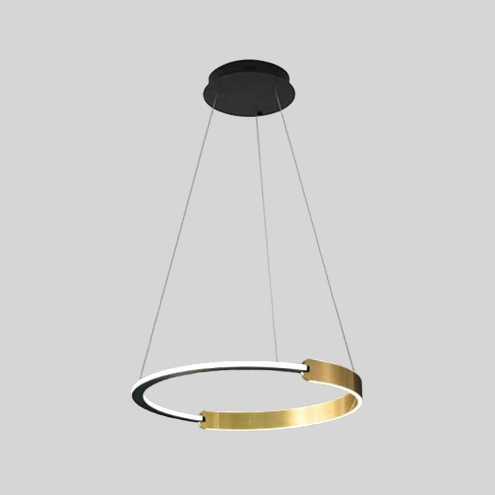 Lustre LED moderne bicolore pour illuminer et décorer un salon contemporain