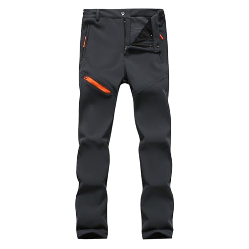 Generisch Pantalones de softshell para hombre de invierno, impermeables, para senderismo, exteriores, resistentes al viento, con forro cálido, pantalones de esquí, snowboard, pantalones de trekking