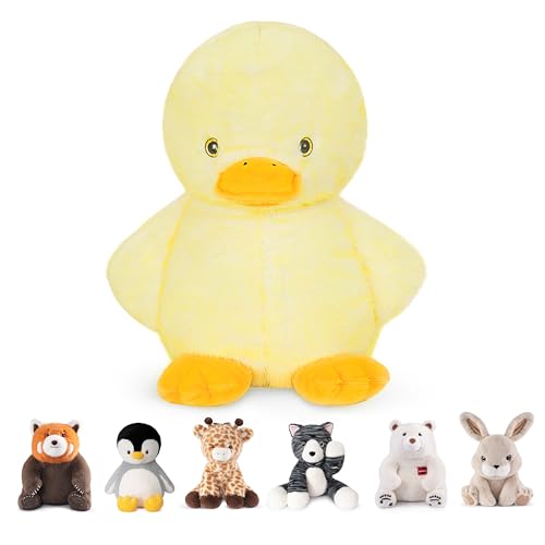 Image of Niuniu Daddy Weighted Stuffed Animals, 14 in 3.5 lbs, Duck Plush for Kids | Heavy sensory lap pad, lying body pillow for sleeping, machine wash, huggable plushies, soothing gift for kids and adults