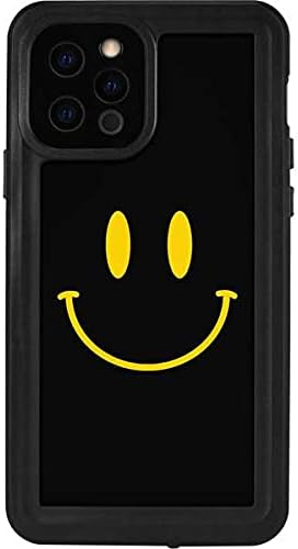 Skinit Waterproof Phone Case Compatible with iPhone 12 Pro - Black Happy Face Design