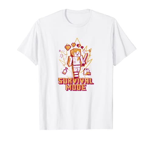 Minecraft Alex Survival Mode Red Orange Outline T-Shirt