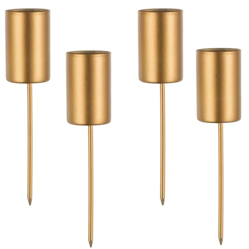 Romadedi Kerzenhalter Adventskranz Gold für Stabkerzen - 4er Set...
