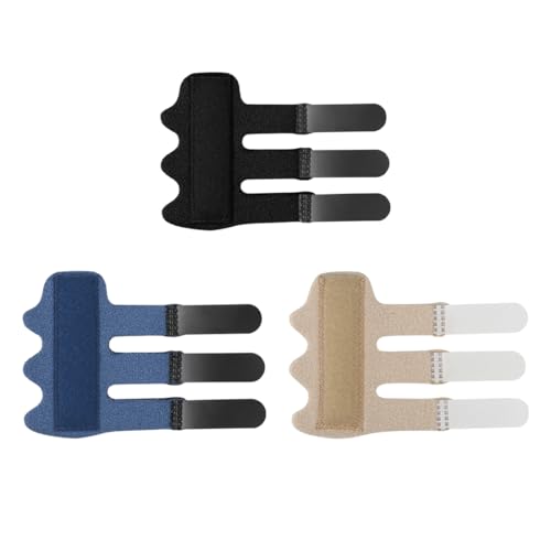 OUDQFCJ Férula para dedos ajustable, juego de 3 férulas con banda de aluminio integrada para dedos lesionados, artríticos o hinchados (3 colores)