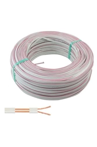 Hoparlör, Geylani 5 Metre 2 x 0,75 Kablo Yassı Kordon Led Elektrik Kablosu Beyaz