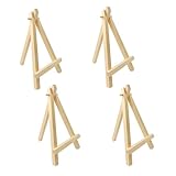 Cretty-Meet Mini-Holz-Staffelei, kleine Tischstaffelei, zum Malen, Kunst, Basteln, Fotos, Mini-Holzdisplay für Büros, Wohnzimmer, Schlafzimmer, 4 Stück