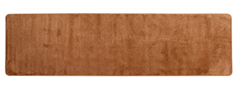Rugstylesonline Comfy Solid Color Runner Area Rug 26 Inch Wide X Your Choice Length More Color Options Available Slip Skid Resistant Rubber Back (Burnt Orange, 2'2"X8') #TOP2