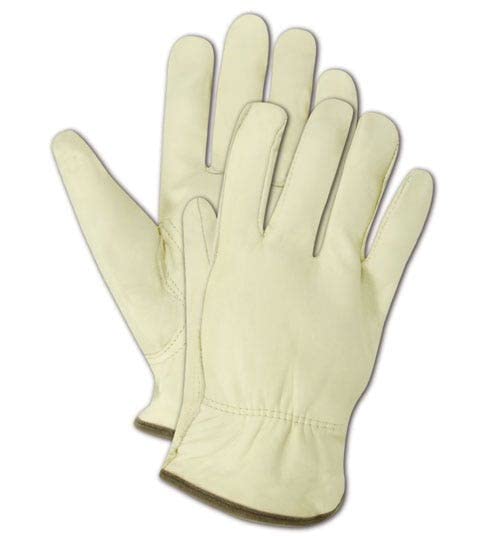 MAGID TB550E Roadmaster Unlined Grain Leather Driver Glove with Keystone Thumb, Work, Small, Tan (12 Pair) 7/S 12 Pairs
