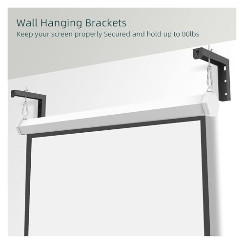 Soporte de pared para pantalla de proyector robusto en forma de L negro con extension regulable 2