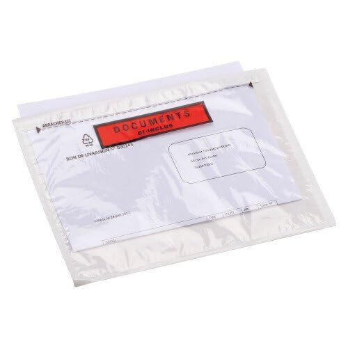 Pochette adhésive "documents ci-inclus" national renforcé 162 x 120 mm - Boîte de 1000