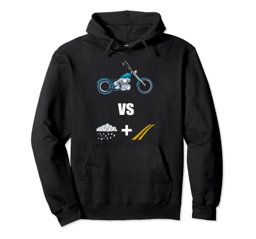 Motocicleta contra lluvia y líneas de carretera pintadas - peligroso Sudadera con Capucha