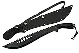 Szco Supplies 21” Full-Tang Curved Sawback Machete with Cord-Wrapped Handle, 420 Stainless Steel Blade, and Nylon Sheath for Camping, Hiking, and Survival