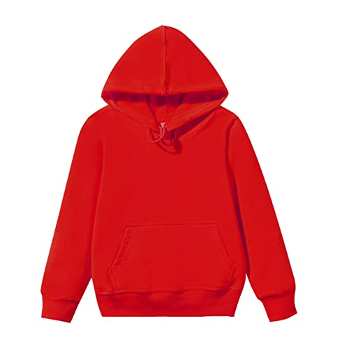 Girls Boys Hooded Pullovers Comfortable Lightweight Solid