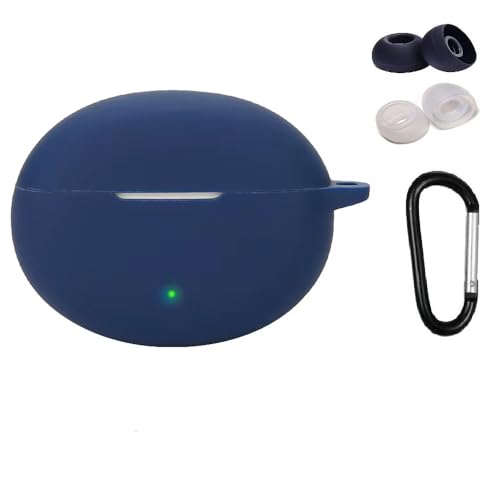 Image of Printme Compatible for Oneplus Nord Buds 3 Pro, Case Cover Silicone, Soft Shockproof Protective Cover with Metal Keychain [Earbuds Not Included] (Blue)