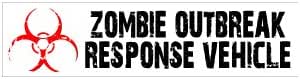 Zombie Outbreak Response Vehicle Decal Sticker - Customizable Vinyl For Car, Window, Bumper