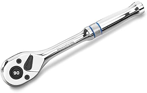DURATECH 3/8-Inch Drive Ratchet Handle, Ratchet Wrench, Socket Wrench, 90-Tooth, Quick-release Reversible, Chrome Alloy Made