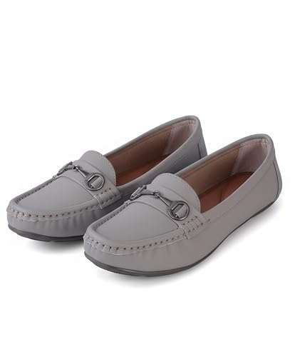 Image of Pluxh Women's Classic Ballet Flats with Metal Detail | Soft Padded Slip-On Shoes | Lightweight Comfort Footwear | Flexible Sole | Office, Casual