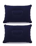 YIPFEN Cuscino Gonfiabile Set da 2, 34x22cm, Floccato Vellutato, Ultra-Morbido & Portatile per Campeggio, Viaggio, Trekking & Notti Sereine