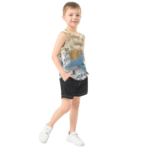 Boys' Tank Top Shirt Whale Boat Bird Sleeveless T-Shirts4