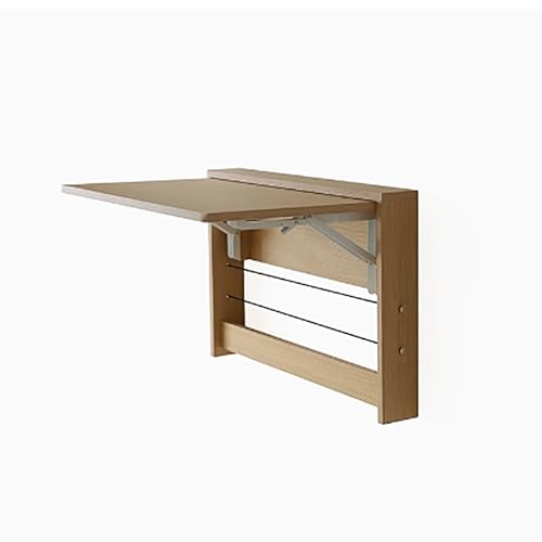Bureau mural pliable 31,5x16,3" en bois, table d'ordinateur flottante pour petits espaces