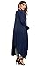 Zeagoo Women's Plus Size Long Sleeve Waterfall Asymmetric Drape Open Front Long Maxi Cardigan Sweater, Navy Blue, XXX-Large