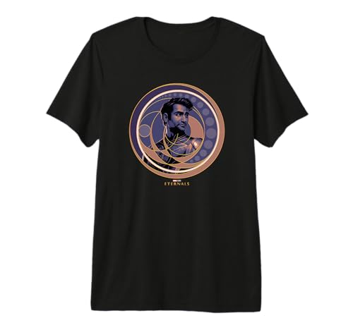 T-shirt Marvel Eternals Kingo en coton premium avec badge de portrait imprimé pour fan de cinéma