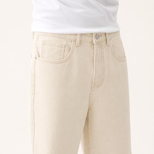 Image of THIRD QUADRANT Baggy Jeans for Men || Khaki Jeans || Jean Pant for man (in, Numeric, 30, Regular, Khakhi)