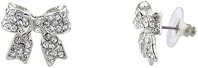 Lux Accessories Pave Crystal Simple Delecate Bow Stud Earrings Women's Kids & Girls