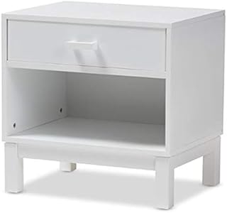 Baxton Studio Deirdre Modern and Contemporary White Wood 1-Drawer Nightstand