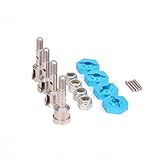 RCAWD Wheel Hex Hub Convert Adapter Axle Shaft Locknuts Conversion Set 7mm to 12mm Aluminum for Wltoys A949 A959 A969 A979 K929 RC Car 1/18 Turn 1/10 Upgrade Parts 4Pcs(Shipped locally)(Blue)
