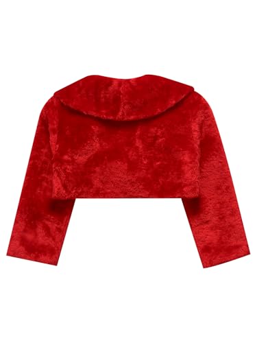 renvena Kids Girls Long Sleeves Faux Fur Bolero Shrug Bridesmaid Wedding Pageant Formal Event Cardigan4