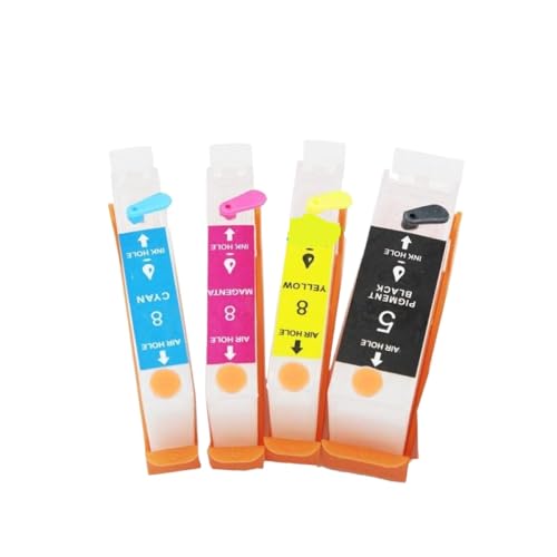 4pcs Empty Refillable Ink Cartridges Compatible with IX4000 IX5000 IP3300 IP3500 MP510 MP520 MX700 PGI5BK CLI8BK