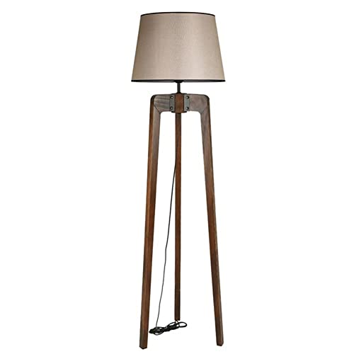 Lampadaire Tanganica en bois noyer 170cm pour éclairer un grand salon sombre