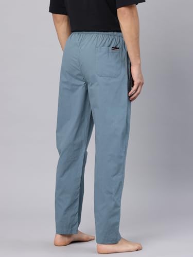 Image of Majestic Man Men's Pure Cotton Solid Lounge Pyjama Pants| Comfort Fit | Elastic Waist with Drawstring | 3 Pockets | Front Zip Closure