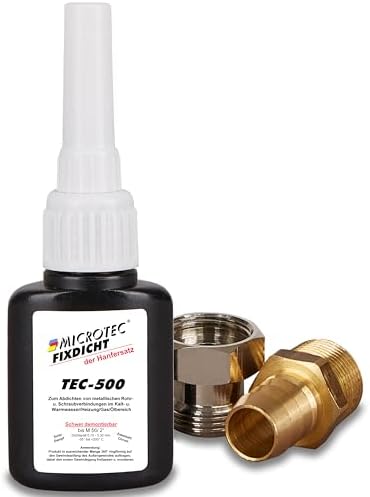 MICROTEC Fixdicht Dichtmittel TEC-500 | 10g | Gewindedichtung und Schraubensicherung | Der Hanfersatz aus der Flasche | extra hohe Hitzebeständigkeit | sicheres Gewindedichtmittel