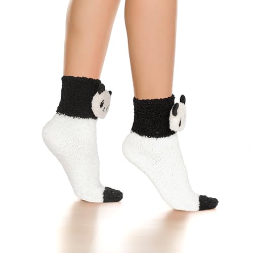Image of Benefeet Sox Funny Animal Fuzzy Socks for Women Girls - Cute Fluffy Slippers, Cozy Warm Winter Plush Sleeping Socks