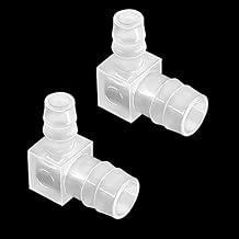 1/2" to 1/4" Hose Barb 90 Degree Elbow L Reducer Fitting, Barbed Joint Splicer Mender Adapter Union Adapter for Boat Aquarium Fuel Gas Liquid Air Pack of 2