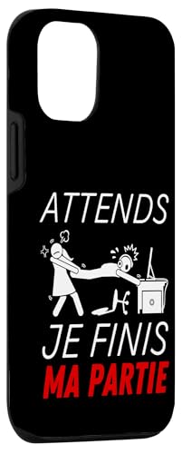 Coque pour iPhone 13 Attends Je Finis Ma Partie - Humour Gamer Geek Ado Garçon – vue 3