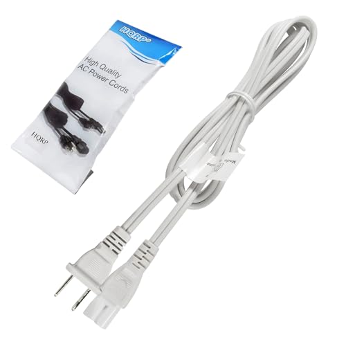 HQRP AC Power Cord 6ft Long Compatible with Pioneer ADG1126 ADG7021 BDP-120, BDP-121, CDJ-1000, CDJ-200, CDJ-2000, CDJ-400 (Square-Round) Mains Cable, White