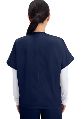 Image of Cherokee Scrubs for Women and Men Unisex V-Neck Tunic Nursing Scrub Top with Chest Pocket, Tuckable Durable Fabric - 4777 | 1 Chest Pocket For Essentials, Traditional Fit, Durable Construction, Comfortable Knit Details, Easy Care, Tuckable Style